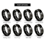 font options for inside engraving on black & grey chain sprocket rings
