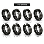 font options for inside engraving on black & grey chain sprocket rings