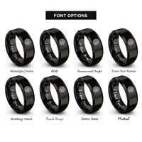 font options for inside engraving on black chain sprocket rings