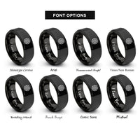 font options for inside engraving on black chain sprocket rings
