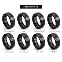 font options for inside engraving on black chain sprocket rings