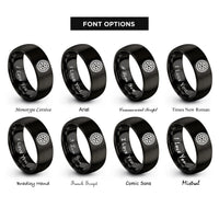 font options for inside engraving on black chain sprocket rings