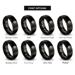font options for inside engraving on black chain sprocket rings