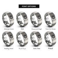 font options for inside engraving on gray chain sprocket rings