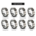 font options for inside engraving on grey chain sprocket rings