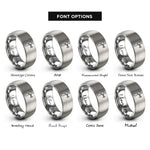 font options for inside engraving on grey chain tool rings