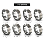 font options for inside engraving on gray chain tool rings