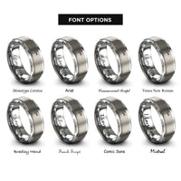 font options for inside engraving on gray chain tool rings