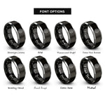 font options for inside engraving on black & grey chainring rings