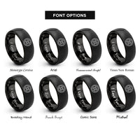 font options for inside engraving on black chainring rings
