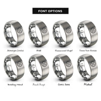 font options for inside engraving on silver chainring rings