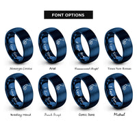 font options for inside engraving on blue chairlift rings