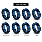 font options for inside engraving on blue chairlift rings