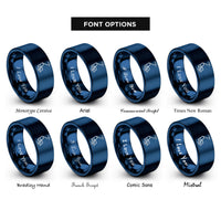 font options for inside engraving on blue chairlift rings