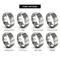 font options for inside engraving on gray chairlift rings