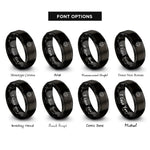 font options for inside engraving on black chakra lotus rings