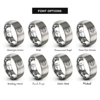 font options for inside engraving on gray chakra lotus rings