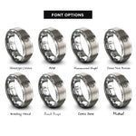 font options for inside engraving on silver chakra lotus rings