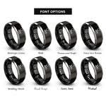 font options for inside engraving on black & grey chalice bread rings