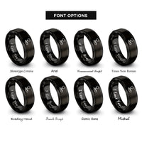 font options for inside engraving on black chalice bread rings