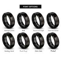 font options for inside engraving on black chalice bread rings
