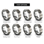 font options for inside engraving on grey chalice bread rings