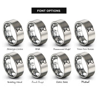 font options for inside engraving on gray chalice rings