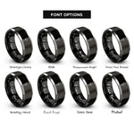 font options for inside engraving on black & gray chalice host rings