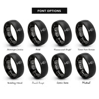 font options for inside engraving on black chalice host rings