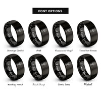 font options for inside engraving on black chalice host rings