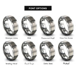 font options for inside engraving on grey chalice host rings