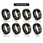 font options for inside engraving on gunmetal & black chalice host rings