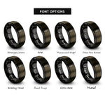 font options for inside engraving on gunmetal & black chalice host rings