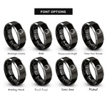 font options for inside engraving on black & grey chalk bag rings