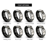 font options for inside engraving on black & gray chalk bag rings