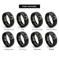 font options for inside engraving on black chalk bag rings