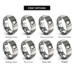 font options for inside engraving on gray chalk bag rings