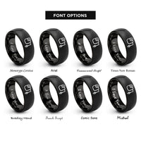 font options for inside engraving on black chalk line rings