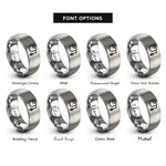 font options for inside engraving on gray chalk line rings