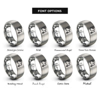 font options for inside engraving on gray chalk line rings