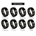 font options for inside engraving on black chalk line reel rings