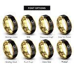 font options for inside engraving on black & gold chalkboard rings