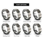 font options for inside engraving on grey chameleon curled tail rings