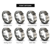 font options for inside engraving on silver chameleon curled tail rings