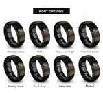 font options for inside engraving on gunmetal & black chameleon curled tail rings