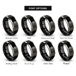 font options for inside engraving on black & grey chamfer bit rings