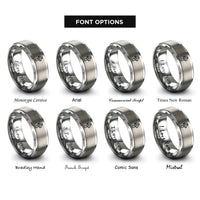font options for inside engraving on grey chamfer bit rings