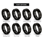 font options for inside engraving on black champagne bottle rings