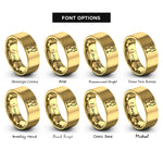 font options for inside engraving on gold champagne flutes rings