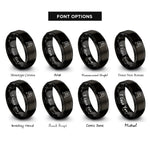 font options for inside engraving on black champagne toast rings